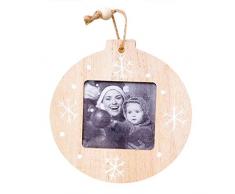 4pcs marcos de fotos de Navidad para las paredes o colgantes de madera Marcos innovadoras decoraciones colgantes DIY madera colgante árbol de Navidad adornos para la familia, la abuela, el bebé