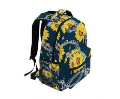 Girasol Ramos de Flores Escuela Mochila para niños niñas niños Bolsa de Viaje Bookbag