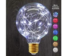 Bombillas decorativas, EONYUANGUO 1w LED E27 Base 220V 1 Ahorro de energía Buld vintage para la decoración de luz colgante de vacaciones de Navidad en interiores (Blanco frío)