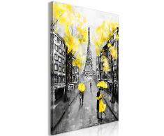 murando Cuadro en Lienzo Paris 40x60 cm impresión en Material Tejido no Tejido impresión artística fotografía Imagen gráfica decoración de Pared Ciudad City Romantico Gris Amarillo d-C-0100-b-b