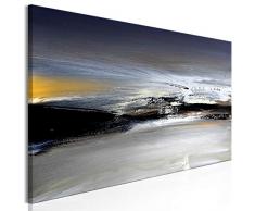 murando Cuadro en Lienzo Abstracto 120x40 cm impresión en Material Tejido no Tejido Cuadro de Pared Foto impresión artística fotografía decoración de Pared - Gris Negro Amarillo g a-A-0431-b-a