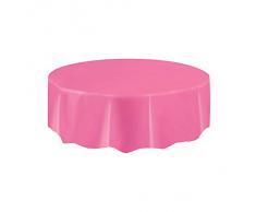 Mantel de Plástico Redondo - 2,13 m - Rosa Oscuro