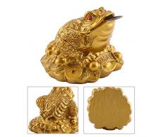 Decoración de sapo de rana de dinero, Feng Shui chino Riqueza afortunada Estatua de rana de dinero Decoración de oficina en casa Buen regalo afortunado(Petite Taille:6 * 6 * 5cm)