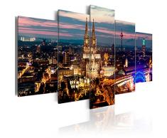 murando - Cuadro 200x100 cm - Ciudad - Lienzo Tejido no Tejido - Abstraccion Cuadro - Impresion en Calidad fotografica - Panorama Noche d-B-0122-b-m