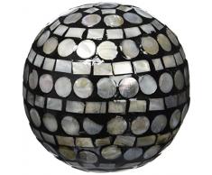 Moycor 75703 Bola Decorativa Nácar Natural y Negro 10x10x10 cm