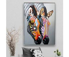 Danjiao Acuarela Abstracta Cebra Carteles E Impresiones Animales Cuadros De Pared Para Niños Sala De Estar Pintura Moderna Lienzo Quadro Decoración Del Hogar Sala De Estar Decor 40x60cm