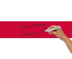 Be!Board B1002 - Pizarra de cristal magnética / tablero de notas magnético en vidrio, 10 x 60 cm, color rojo