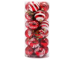 EOZY 24 Piezas Bolas de Navidad Bolas para Árbol de Navidad Rojo