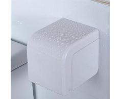 sdkky-perforated prueba de agua soporte para rollo de papel toalla de papel caja de pañuelos oculta con ventosa, plástico ABS soporte, totalmente cerrada, abierto portarrollos de papel higiénico
