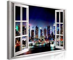 murando Cuadro Mega XXXL Ventana 165x110 cm Cuadro en Lienzo en Tamano XXL Estampado Grande Gigante Imagen para Montar por uno Mismo Decoración De Pared Impresión DIY New York Ciudad d-C-0068-ak-a
