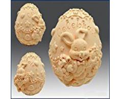 Conejo W/Faberge huevo de Pascua – 3d jabón/vela/polímero/arcilla/porcelana fría moldes de silicona (