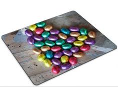 Alfombrilla de ratón juego Luxlady ID: 43573072, huevos de Pascua de chocolate envueltos en papel de aluminio de color