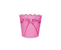 Set de 5 Cubos Decorativos de Metal Rosas. Maceteros. Jardineras. 18 x 16,5 cm