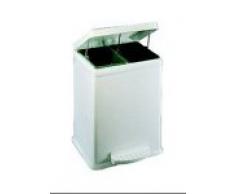 WESCO - Papelera para Reciclaje (2 Compartimentos de 10 litros), Color Blanco