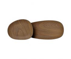BIOZOYG Juego de 2 Platos Bio para Aperitivos Madera Antracita I Plato de bambú de 16 x 13 cm y 30 x 12 cm I Juego de Platos ecológicos de bambú para decoración Plato Decorativo orgánico
