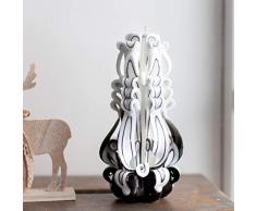 Vela de parafina tallada en un pilar gráfico blanco y negro para la vela de Unity o el regalo del día de la madre, el regalo de Navidad o la decoración del hogar