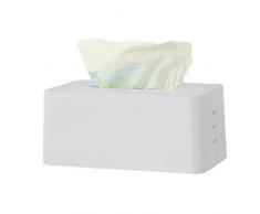 Hosaire Caja de pañuelos Poseedor Servilleta Facial Tissue Dispenser Hotel Oficina Plástico 21x11x9cm (Blanco)
