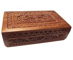 Regalo de la acción de gracias para sus seres queridos Tallada mano de la caja decorativa de madera, cajas de joyas para las mujeres, la caja de joyería con tallas florales