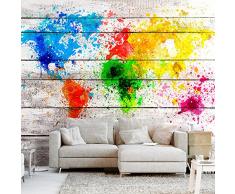 Fotomural 250x175 cm ! Papel tejido-no tejido. Fotomurales - Papel pintado - Mapamundi Madera k-B-0008-a-a