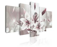 murando - Cuadro en Lienzo 200x100 cm - Flores - Impresion en calidad fotografica - Cuadro en lienzo tejido-no tejido - Lirios b-C-0041-b-n