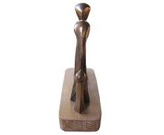 escultura estatua figura familia 18 cm bronce noble patina marron