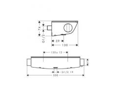 Hansgrohe Ecostat Select - Termostato de ducha, visto, cromo