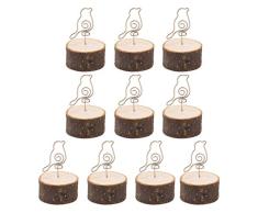 Toyvian 10 Piezas de Soporte de Tarjeta de Lugar de Madera Soporte de Memo Tarjeta de Soporte Foto Foto Nota Clip Menú de Papel Clips para Fiesta de Oficina
