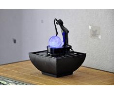 ZenLight Yoga2 - Fuente de polirresina, 12Â x 12Â x 17Â cm, color negro