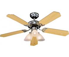Orbegozo CT 12105 Ventilador de techo con luz, 5 palas reversibles, diÃ¡metro 105 cm, potencia de 55 W y 3 velocidades