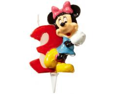 dekora 346143 Vela de Cumpleaños Mickey Mouse Numero 3, Cera, Multicolor, 6.5