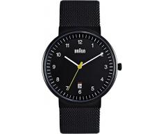 Braun BN0032BKBKMHG - Reloj análogico de cuarzo con correa de acero inoxidable para hombre, color negro