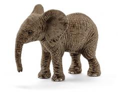 Schleich-14763 Figura de Cría de Elefante Africano, Colección Wild Life, Color Gris, 6.8 cm (14763)