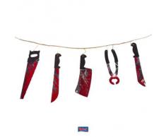 Folat 23747p1 Halloween guirnalda de blutige Herramientas 1,8 m de largo de 35 cm de ancho, multicolor