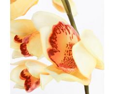 Rama de orquídea Cymbidium artificial, aspecto natural, amarillo claro, 80 cm - Ramificación decorativa / Tallo sintético - artplants