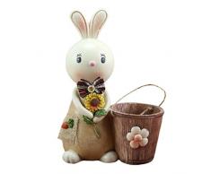 Toyvian Estatua Bolígrafo Conejo Moneda Banco Resina Conejito Figura Bolígrafo Contenedor Tarro de Ahorro de Dinero para Cumpleaños Pascua Fiesta Escolar Suministros