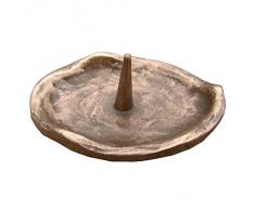 candelero óvalo 9 cm * 8 cm bronce noble patina marron
