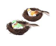 PRETYZOOM 2 Piezas Decoración de Nido de Pájaro Creativo Tejido Paja de Pascua Decorativo Pájaro Nido Pájaros Suministros Decoración para Fiesta de Pascua (Colores Aleatorios)