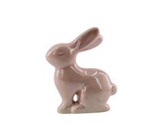 oamore Conejo Adornos Pascua Bunny Decoración Conejo Estatua Interior Exterior Jardín Yardín Oficina Escritorio Decoración, Rosa