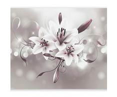 murando Fotomurales 250x175 cm XXL Papel pintado tejido no tejido Decoración de Pared decorativos Murales moderna Diseno Fotográfico flores lirios b-C-0040-a-b