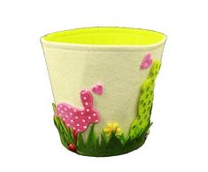 Haac diseño de cesta de fieltro de Pascua cesta de Pascua en nido redondo con conejo de 15 cm x 13 cm x 10,5 cm