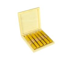 6 x velas de cera de abeja pura velas de panal enrolladas a mano Caja de madera con cinco velas de pilar de cera natural