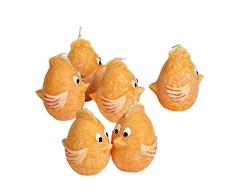 Vela pollo pequeño estearina 6 pieza naranja Oster Vela decorativa