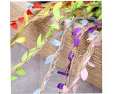 AYRSJCL 1yards Color al Azar Simulación Hojas Verdes Weaving cáñamo Cuerda Rota Regalo Cesta de Pascua Decoración de Paja Cuerda 5mm Pascua Conejo Nido Bricolaje Materiales