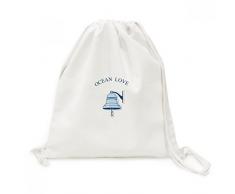 DIYthinker Campana del mar del océano Amor patrón de Vela de la Lona del morral del Lazo de Viaje Bolsas de la Compra
