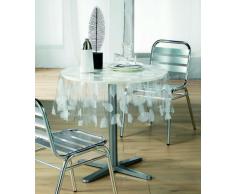 Décor Ligne 1710323, Mantel Cristal Redondo, 140 Cm, Feuille, Cristal Estamapdo, Blanco