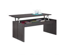 Habitdesign 001638G - Mesa de Centro elevable Modelo Zenit, mesita Mueble Salon Comedor Acabado en Gris Ceniza, Medidas: 102 cm (Ancho) x 43/52 cm de (Alto) x 50 cm (Fondo)