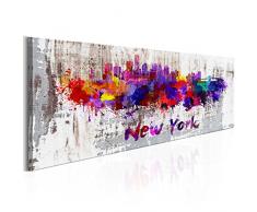murando Cuadro en Lienzo 135x45 1 Parte Impresión en Material Tejido no Tejido Impresión Artística Imagen Gráfica Decoracion de Pared Abstracto New York Ciudad d-B-0047-b-a