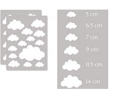 PREMYO 25 Nubes Pegatinas Pared Infantil - Vinilos Decorativos Habitación Bebé Niños - Fácil de Poner Blanco