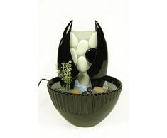 Fuente de Agua Decorativa Interior con Luz Blanca. Adornos Cristal. 21 x 14 x 31 cm.