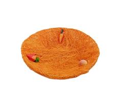Amosfun cesta de huevos de pascua cesta de regalos de hierba portátil relleno con decoración de adorno de conejo para fiesta de pascua de bricolaje (color aleatorio)